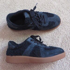 Beau Today Womens Cozy/Teddy Fur Sneakers Size 7.5/8/240(1.5) Blue Suede